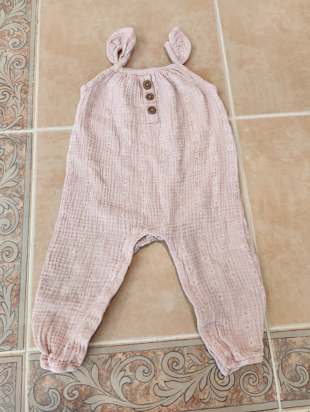 12m Girls Muslin Daisy Romper